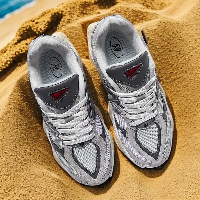 9060 Zapatillas retro: tipo pareja unisex, calidez otoño invierno, malla de ante versátil