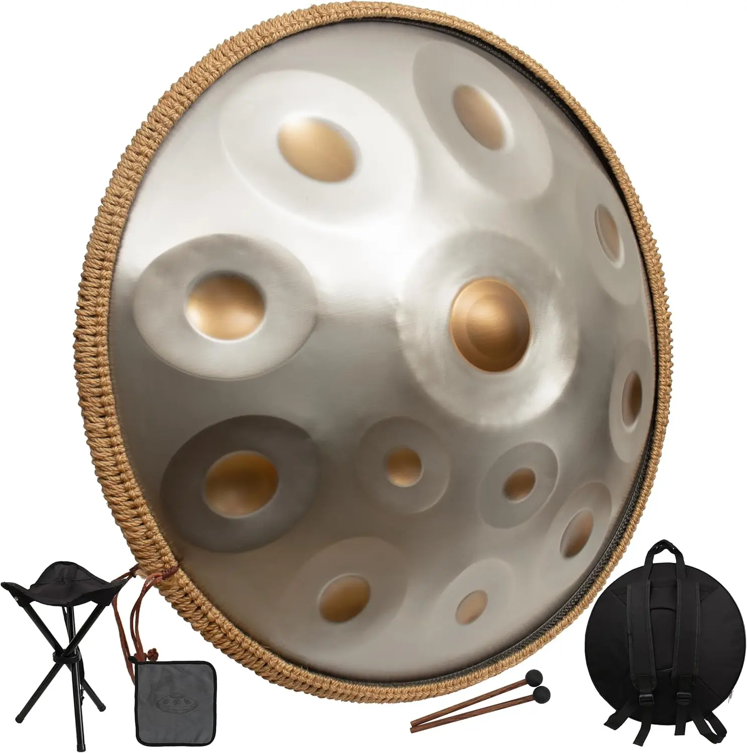 

Handpan Drum 22 Inch for Adults,D Minor Kurd 12 Notes - 440HZ Professional Hand Pan for Meditation, Music Therapy & Live
