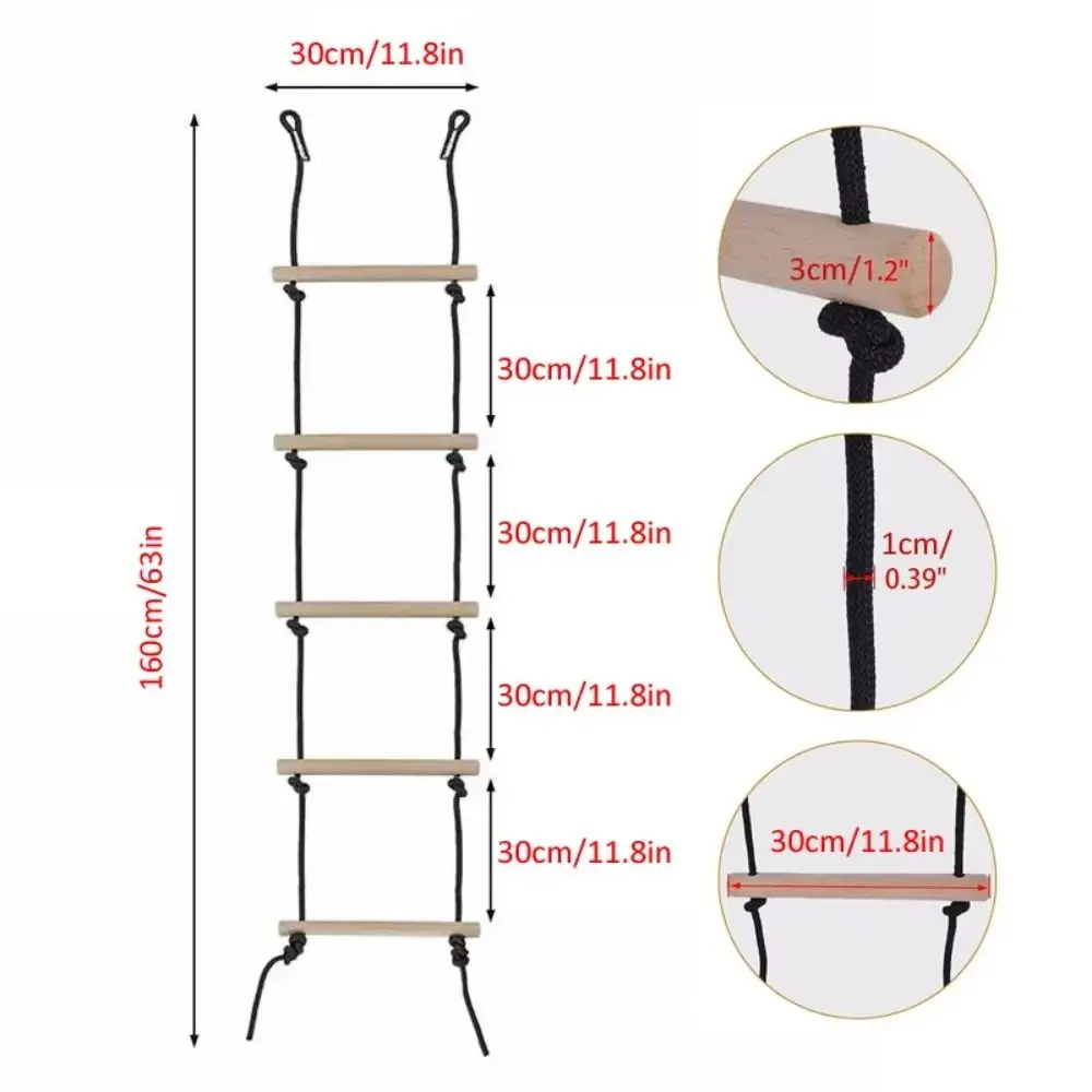 Swing Fitness Climbing Rope Wooden with Platforms Children Climbing Rope Funny Outdoor Furniture Swing Chair for For Garden