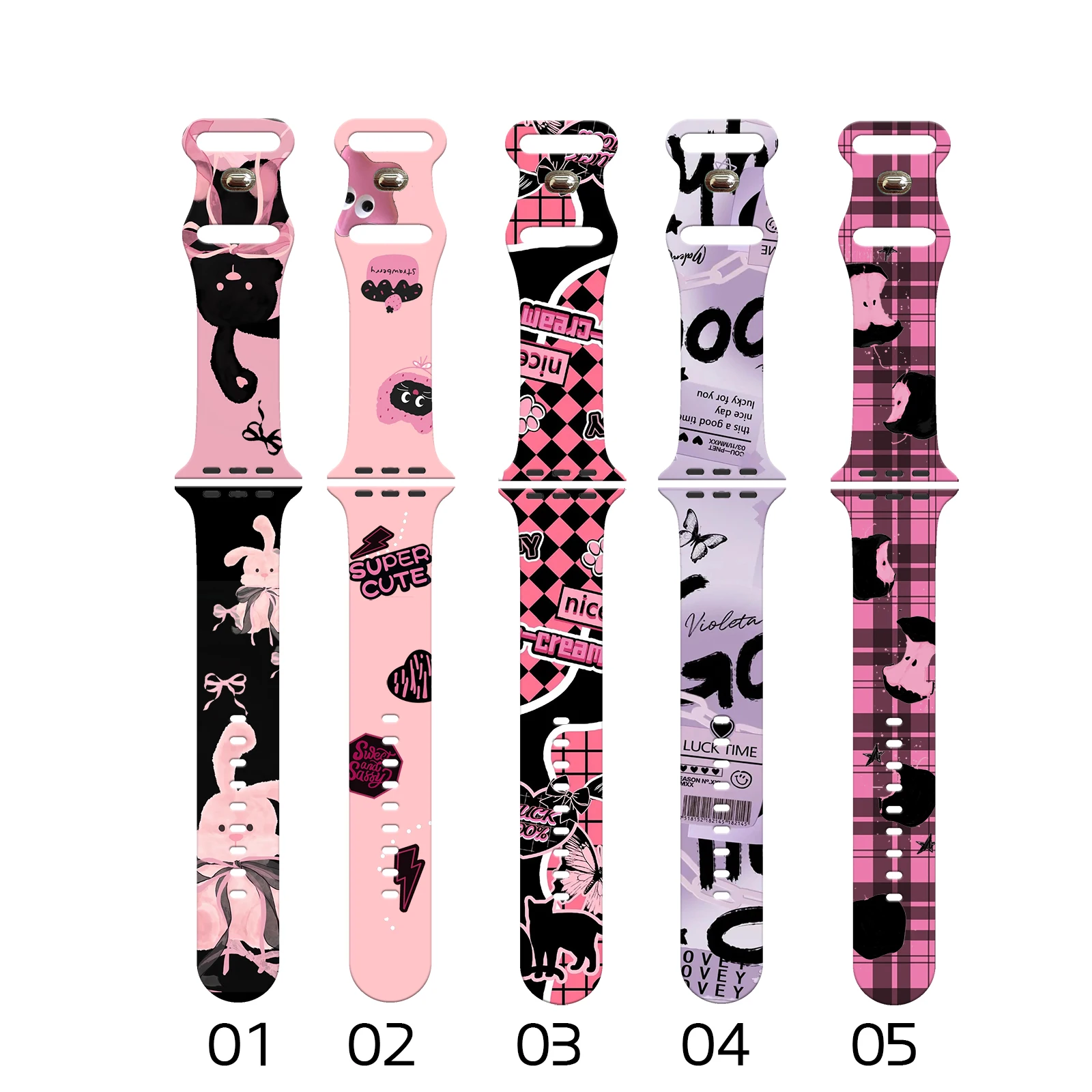 Dark, sweet and cool Strap for Apple Watch 10 9 8 7 Silicone Band Replaceable Bracelet for iWatch 38mm 40mm 41mm 42mm Watchband