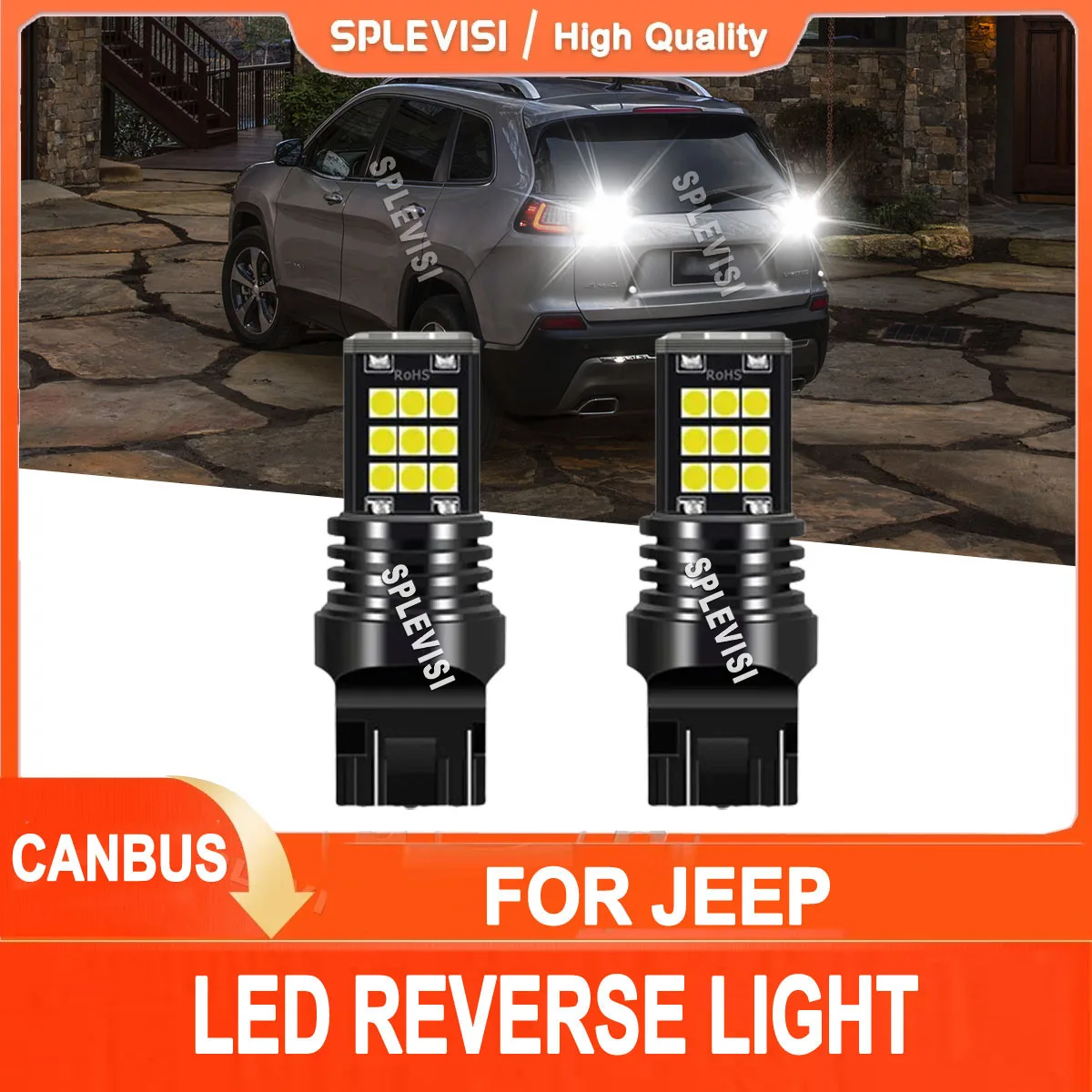 

2x 7440 7443 580 6000K White LED Back Up Reverse Lights Replace Kit For Jeep Cherokee 2014-2020 Compass 2011-2021