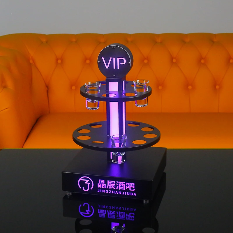 Luminous Double-Layer Bullet Cup Holder for Bar KTV Nightclub VIP Drinking Utensil Cocktail Cup Holder with Bullet Design