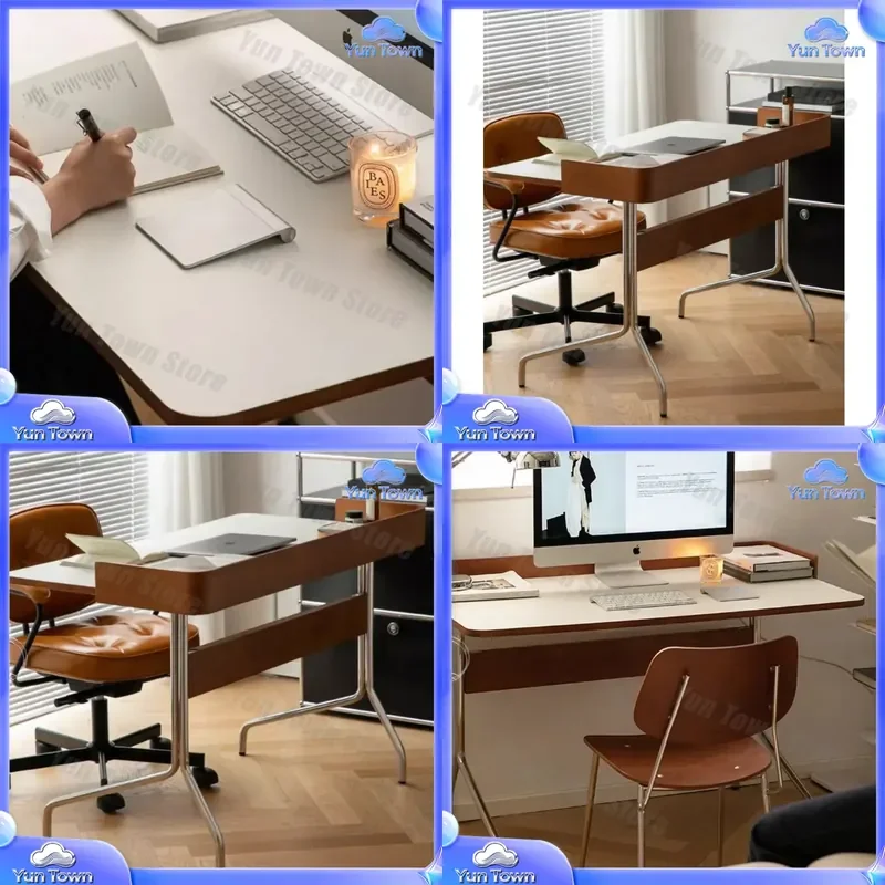 Vintage Bauhaus Desk for Small Apartment Workbench Study Desk Simple Computer Desk for Home Office Workspace Furniture