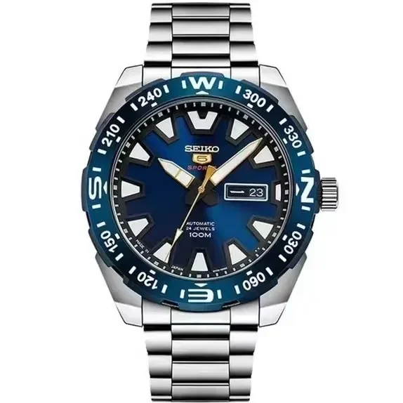 Fashion Watch for Men Seiko Sport 3Bar Waterproof Luminous Quartz Auto Date Analog Dial  Steel Band Men's Designer Wristwatch