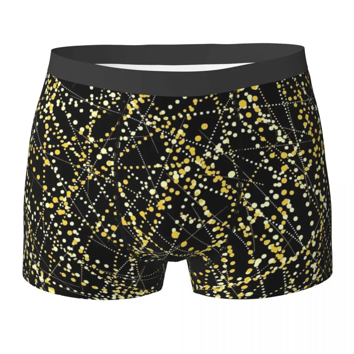 Gold Dot Underwear Lines Print Pouch High Quality Trunk Print Shorts Briefs Classic Men Panties Plus Size