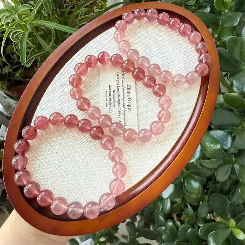 

10MM Natural Strawberry Quartz Bead Bracelet Healing Reiki Crystal Man Woman Fengshui Jewelry Birthday Gift 1pcs