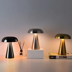 Retro LED Rechargeable Touch Metal Table Lamp Three Colors Bedside Creative Ambient Light Bar Outdoor Decoration Night Light