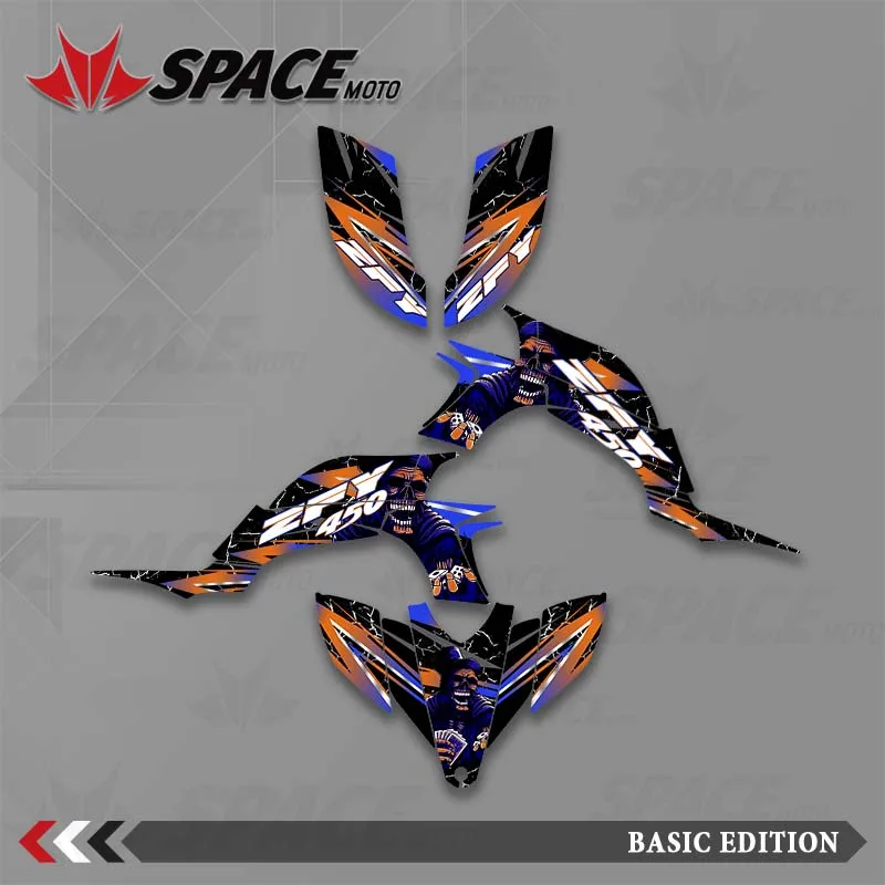 

SPACE полная графика фоновая наклейка наборы для Yamaha YFZ450R ATV 2004-2008 номер имя на заказ