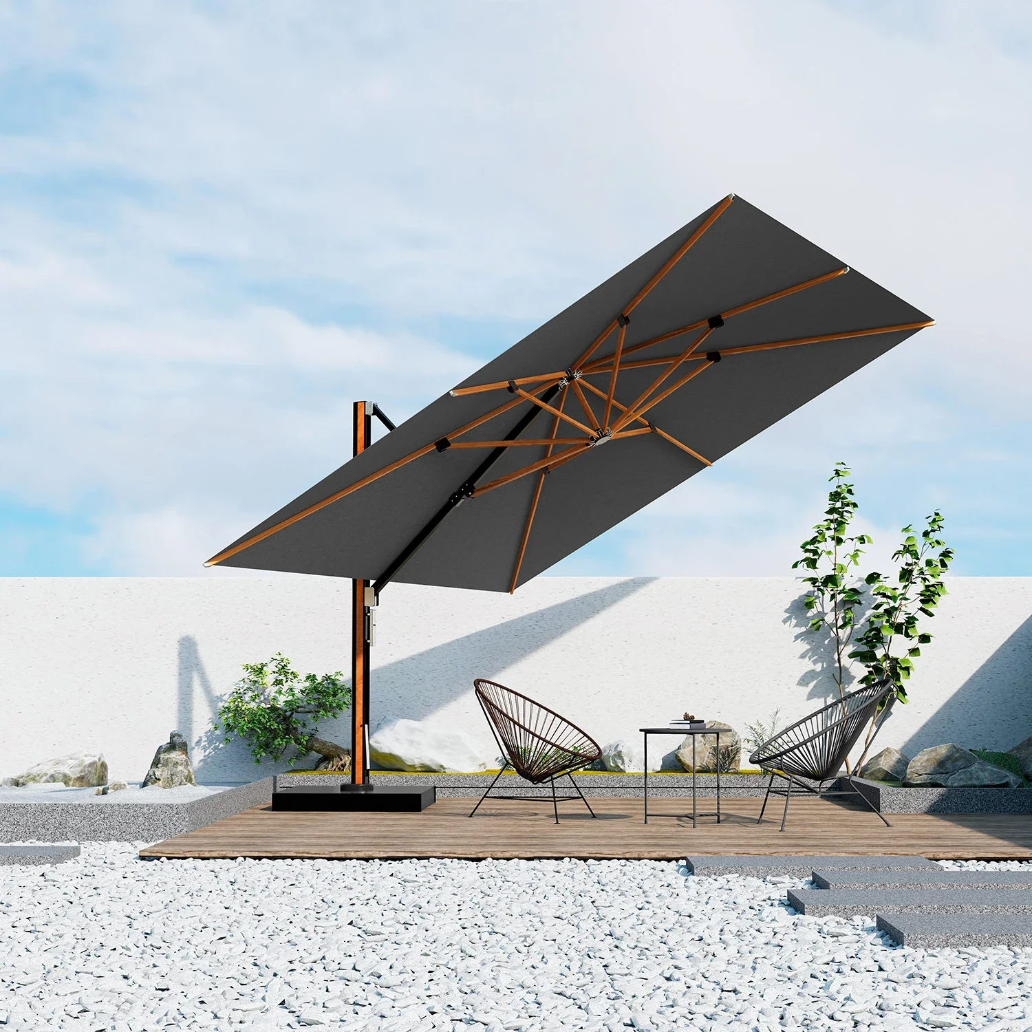 

2026 Outdoor Umbrella Patio Sun Shade Custom Umbrella Cafe Wholesale Cantilever Patio Garden Umbrellas for Hotel