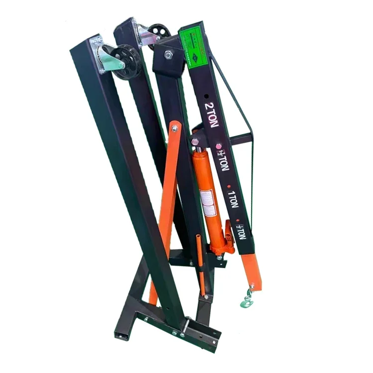 Hydraulic Jack, Heavy-duty 2T, Foldable Portable Manual Crane, Engine Workshop Crane, Industrial Use, Carried with the Vehicle