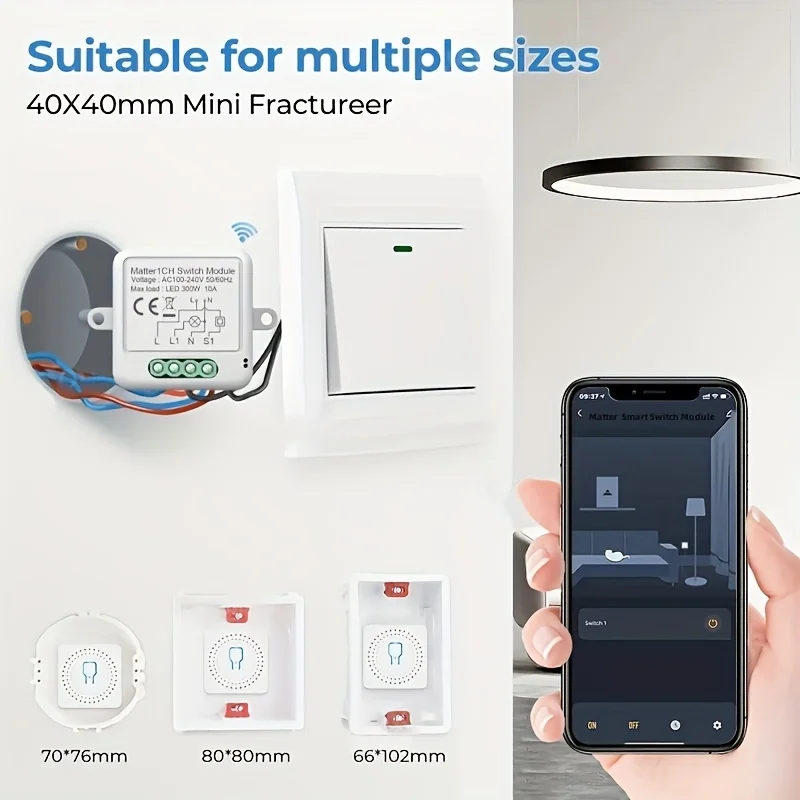 WiFi Matter Smart Switch Module Relay Circuit Breaker Smart Home Automation Collaborates with Homekit/Alexa/Google/SmartTings