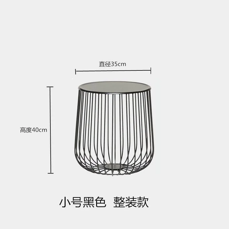 Nordic Simple Iron Pumpkin Tea Table Industrial Style Art Side Table Light Luxury Bird Cage Shape Coffee Tables Living Room Ins