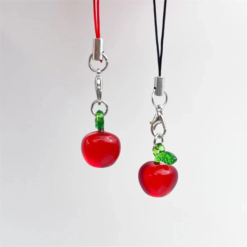 Game Love And Deepspace Caleb Cosplay Keychain Red Apple Pendant Phone Chain Keyring Jewelry Accessories Gift