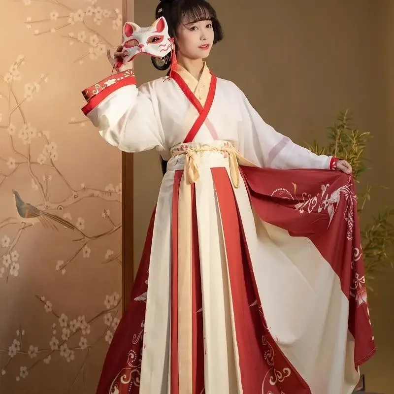 

Waist Length Ru Skirt Full Set Antique Chinese Style Performance Costume Hanfu Women's Jin System Cross Collar Three Piece 2025