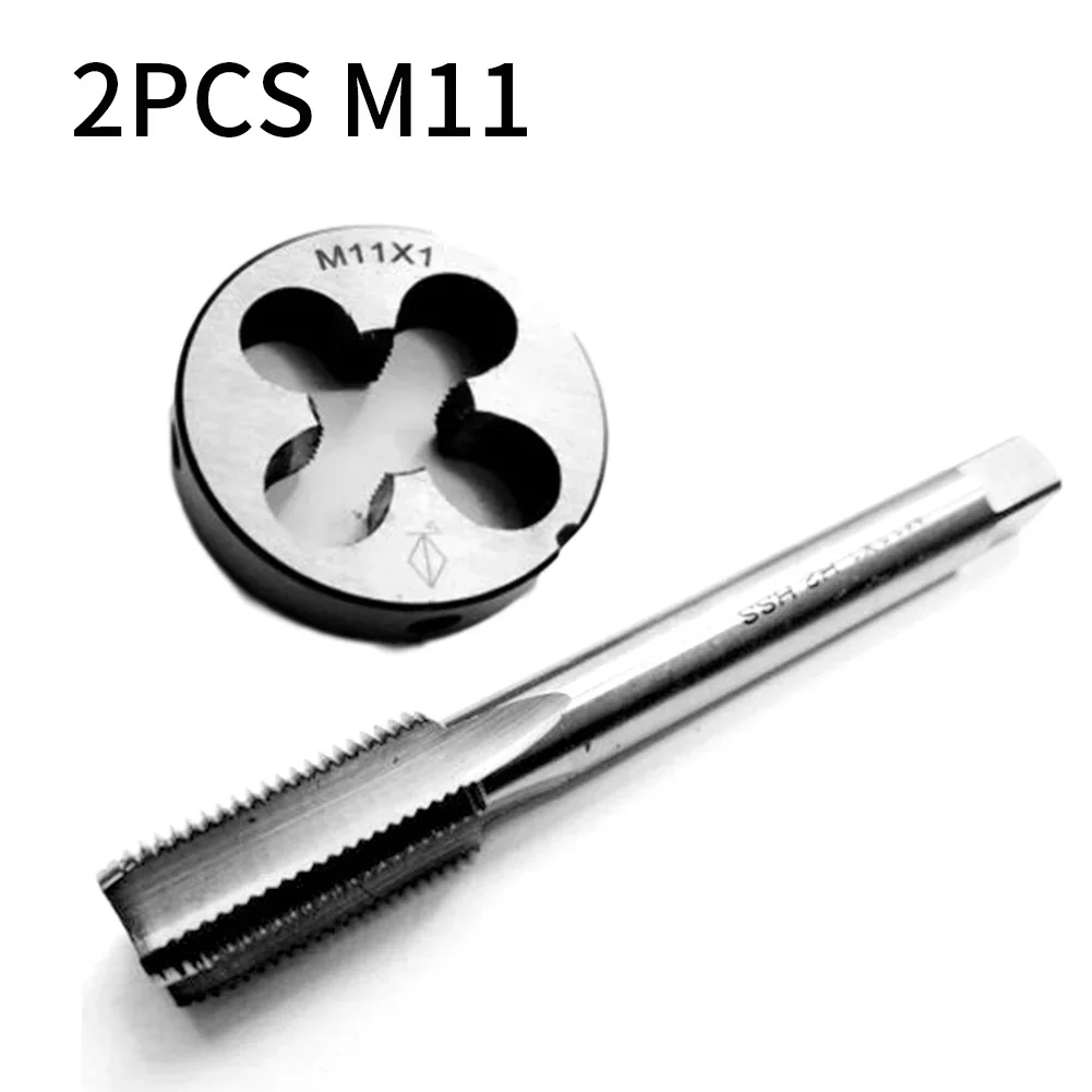 High Speed Steel 2pcs/set HSS M11 X 1mm Tap & M11 X 1.0mm Die Metric Thread Right Hand M934 Straight Tap And Die Pipe