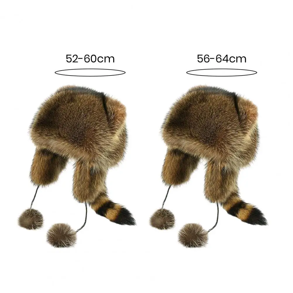 Durable Raccoon Design Beanie Raccoon Shape Thermal Winter Hat for Adults Children Cute Warm Comfortable Headwear for Weather