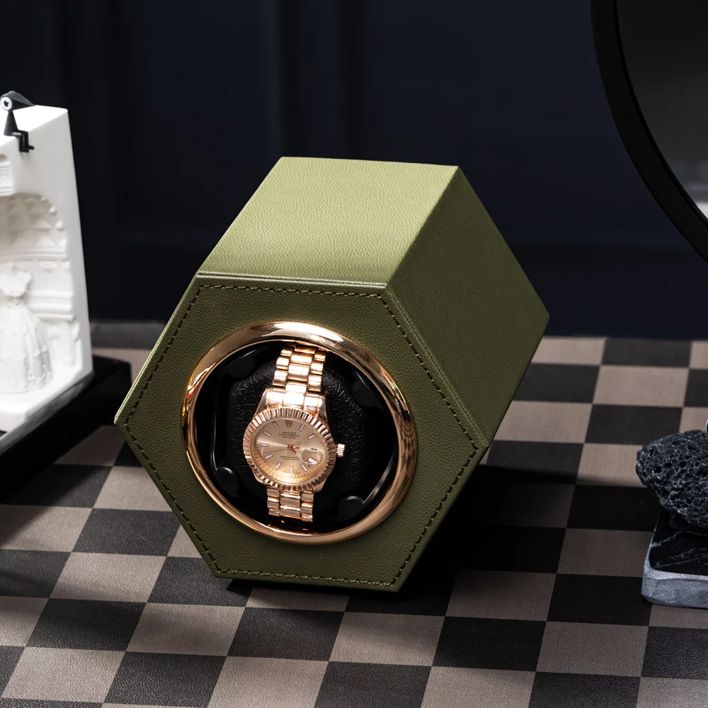 Watch Winder Box Automatic PU Leather Global Universal Power Cord Mechanical Watch Box Automatic Winding Fashionable New Styles