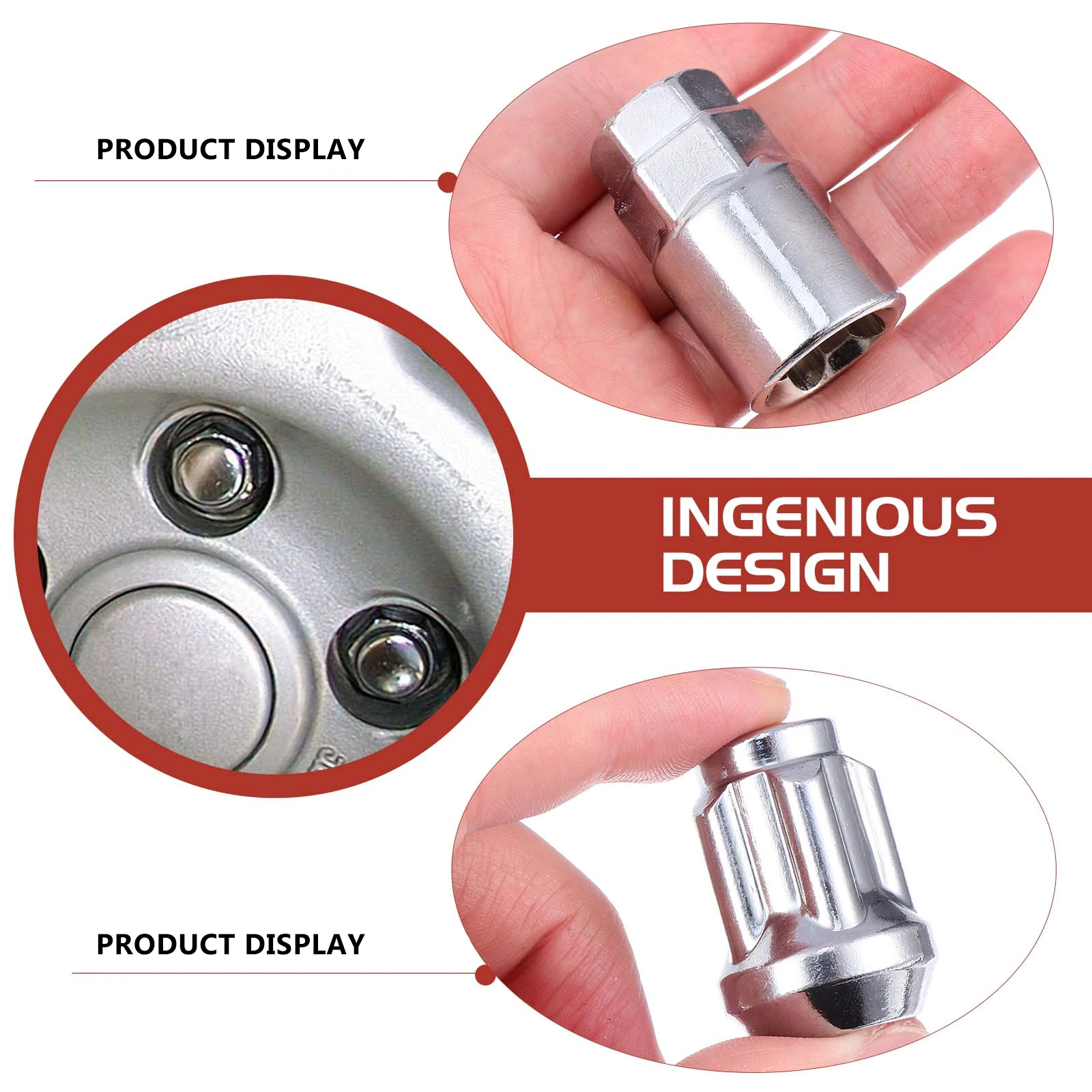 

4Pcs Universal Locking Nut Anti Theft Wheel Lock Lug Nuts Corrosion Resistant for Steel Alloy Wheels Wheel Lock Nut