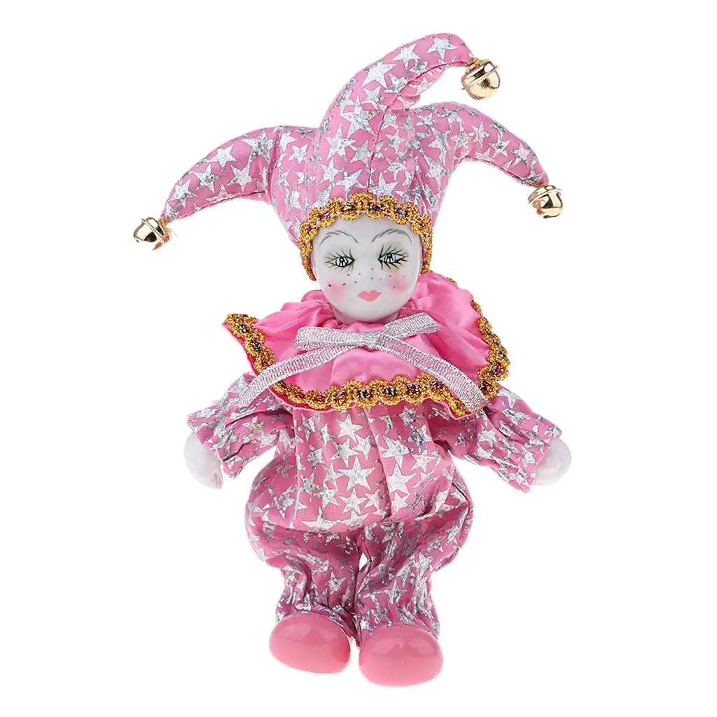 16cm Porcelain Dolls Collectible Art Triangel Doll Italian Style BJD Mini Doll for Christmas Children Gift