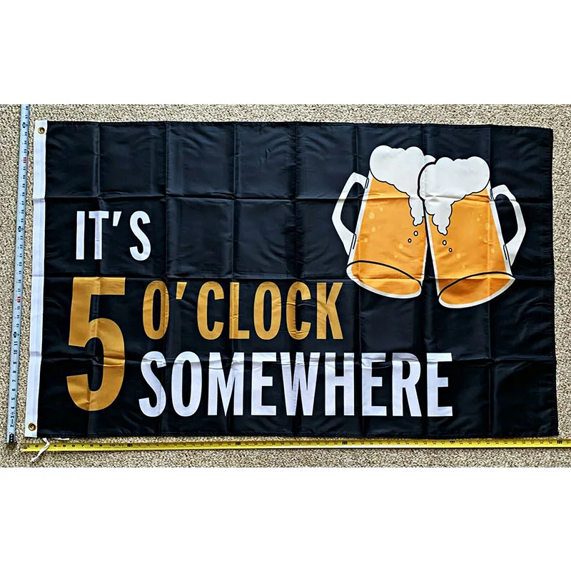 Beer Flag FREE SHIPPING Beer Pong It's 5 O'clock Somewhere B Claw Busch Sign 3x5 yhx0404