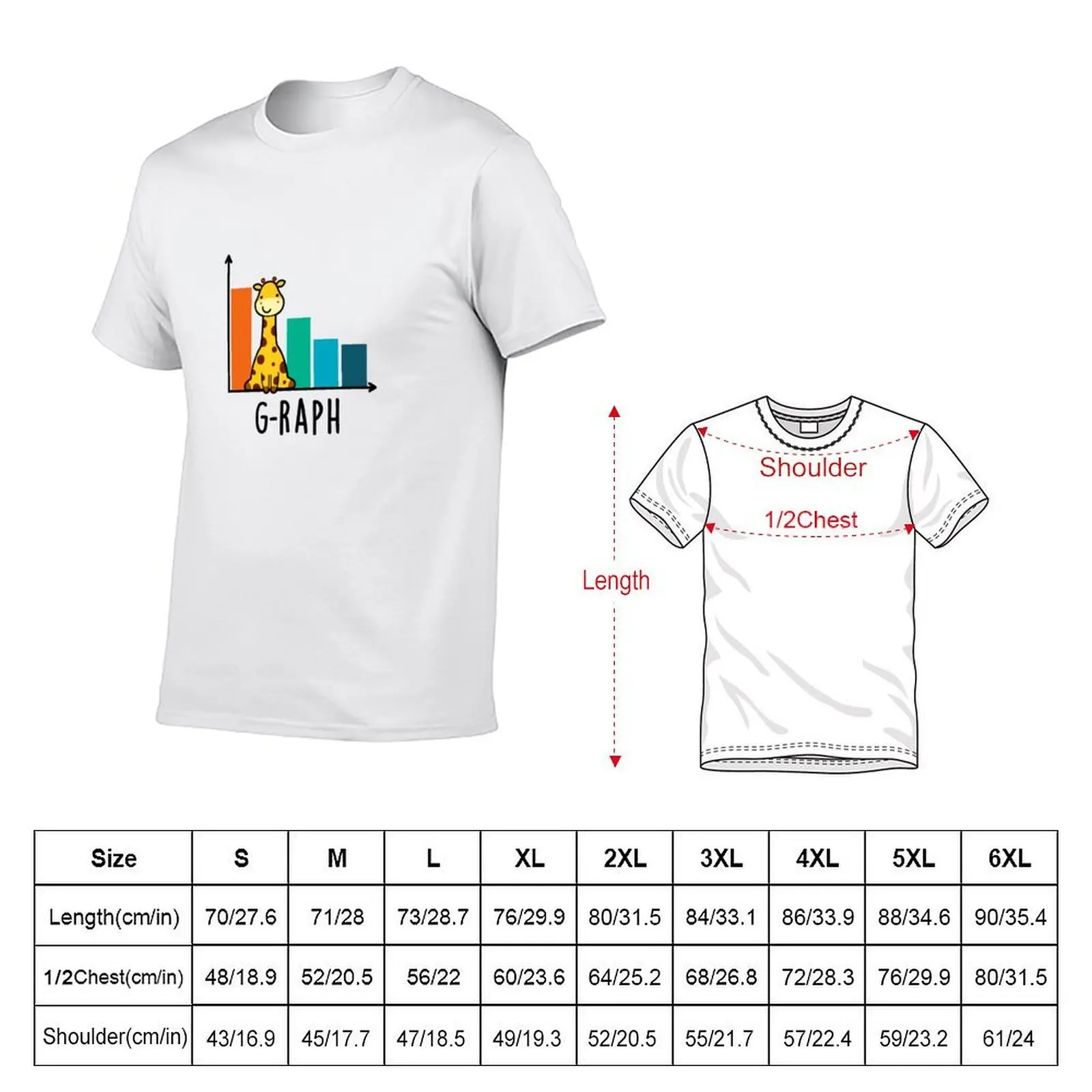 G-raph Cute Giraffe Graph Pun T-Shirt vintage anime shirt custom t shirt Men's t shirts