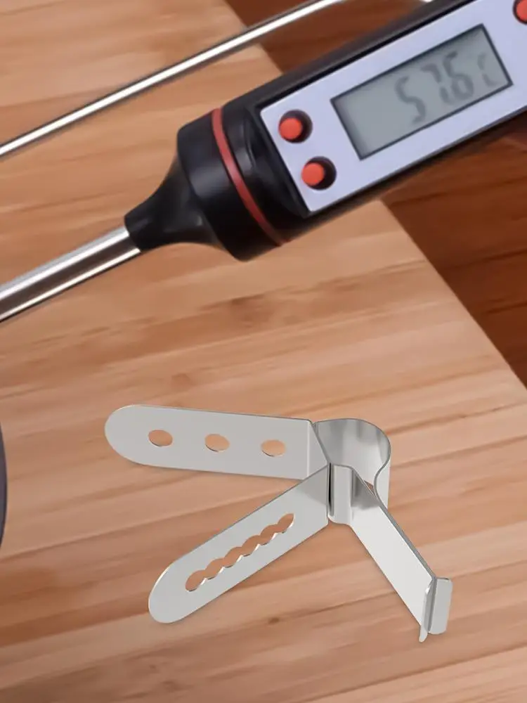Support de pince de Pot de sonde de thermomètre, en acier inoxydable, lectures de température ambiante à 3 trous pour barbecue, fumeur, four, gril à viande