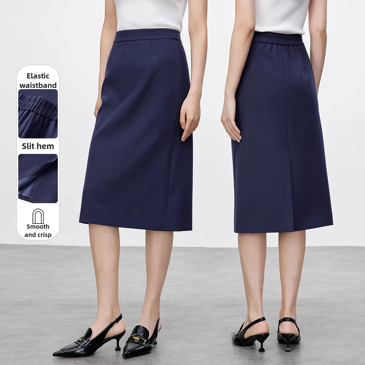 

SENTUBILA женская юбка на рабочем месте, весна-осень 2022, обтягивающая прямая юбка с эластичной резинкой на талии, средняя и длинная юбка 151Q58865