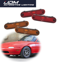 Smoked / Amber / Red Lens Front Rear Bumper Side Fender Marker Light Housings For Mazda Miata MX-5 1990-2005, No Bulb / Socket