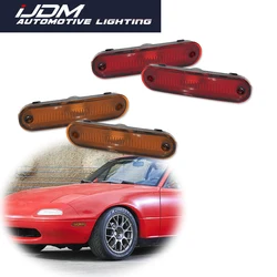 Smoked / Amber / Red Lens Front Rear Bumper Side Fender Marker Light Housings For Mazda Miata MX-5 1990-2005, No Bulb / Socket