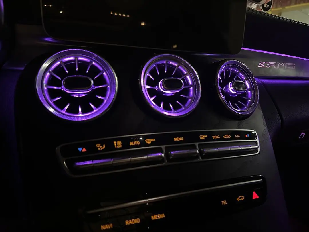 لمرسيدس w205/X253 3/64 ألوان تركيب خلفي للسيارة ضوء محيط داخلي ، منفذ هواء توربيني ، ضوء مسند الظهر ، غطاء مسند الطيار المشترك #3