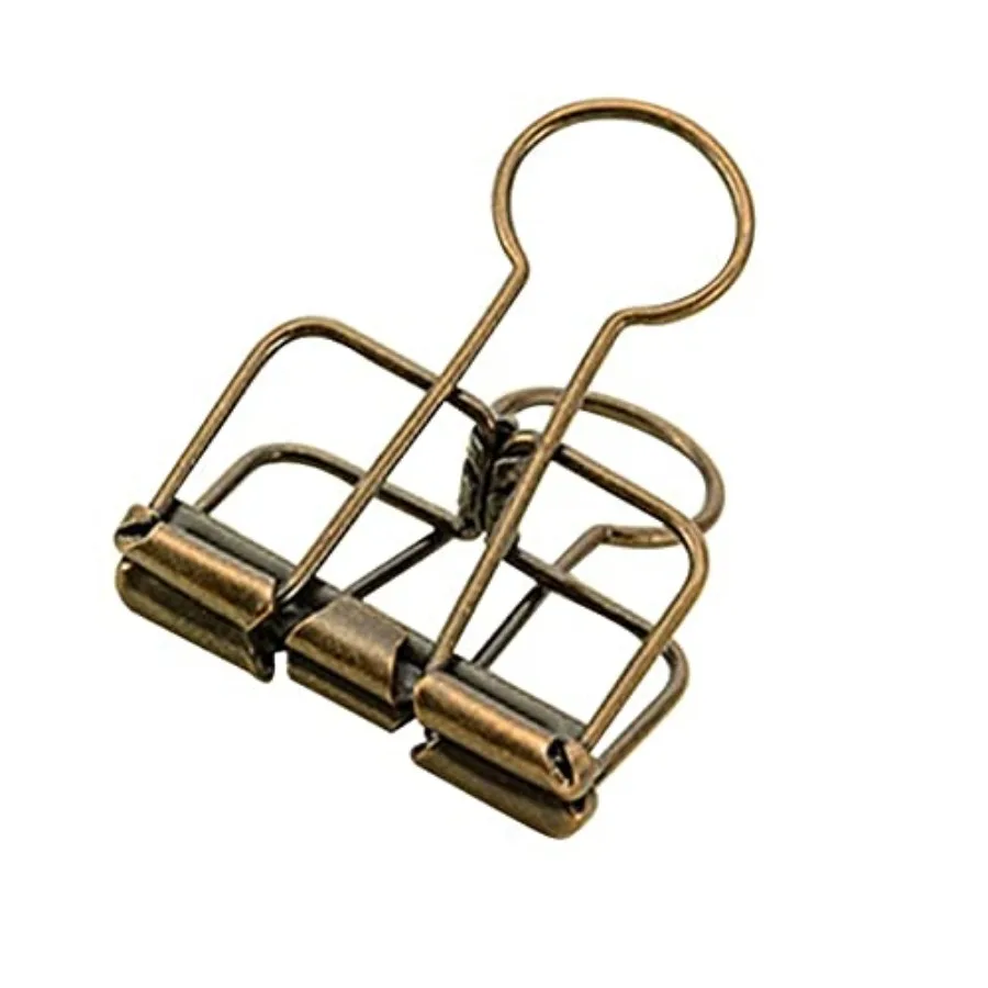 

20PCS Medium Metal Binder Clips - Bronze, Paper Clamps for Office Supplies, School, Personal Document Organizing
