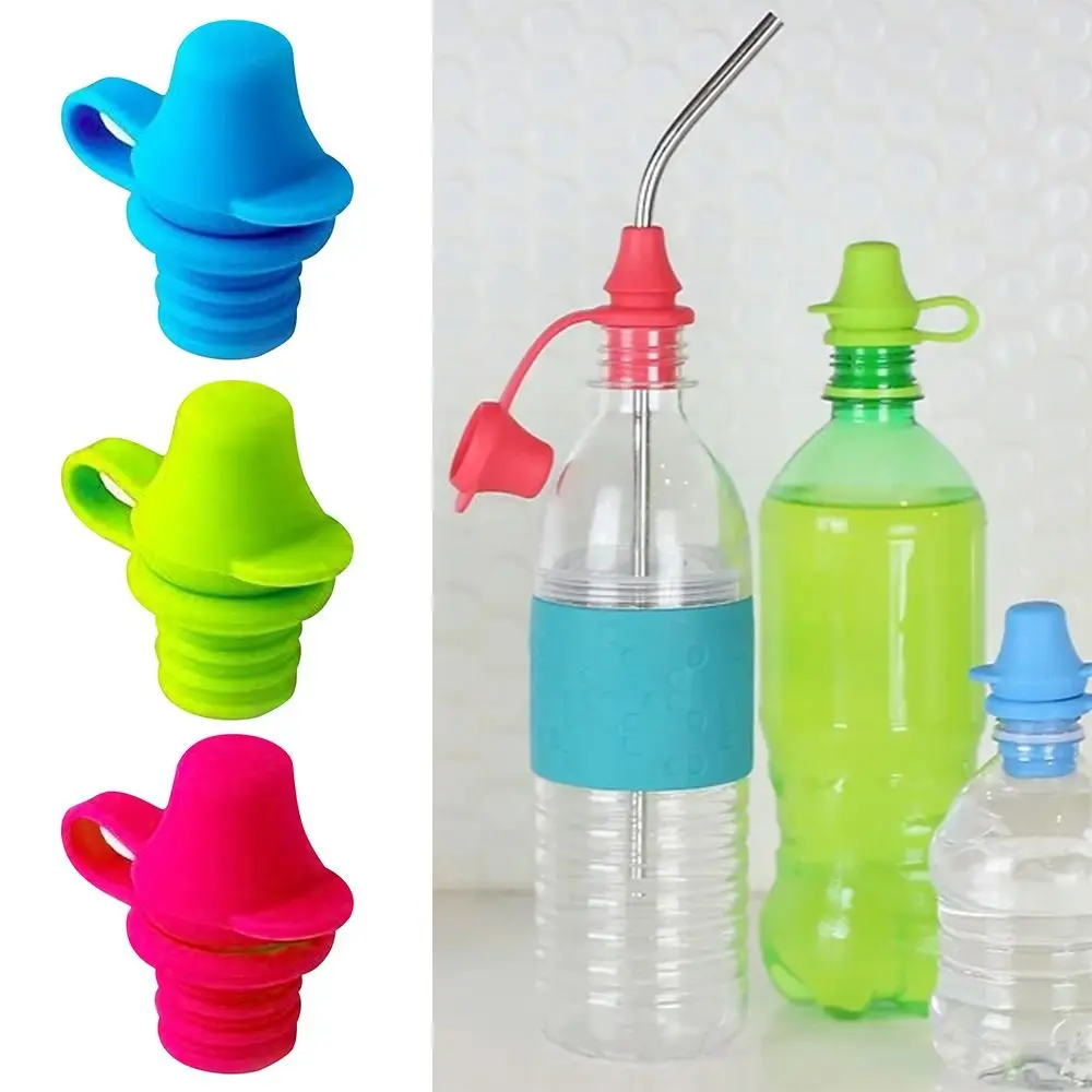 Bottles Top Hat Anti-Spill Water Bottle Cap Silicone Leak Free Bottles Cover Colorful Fresh-keeping Top Spout Adapter Adults