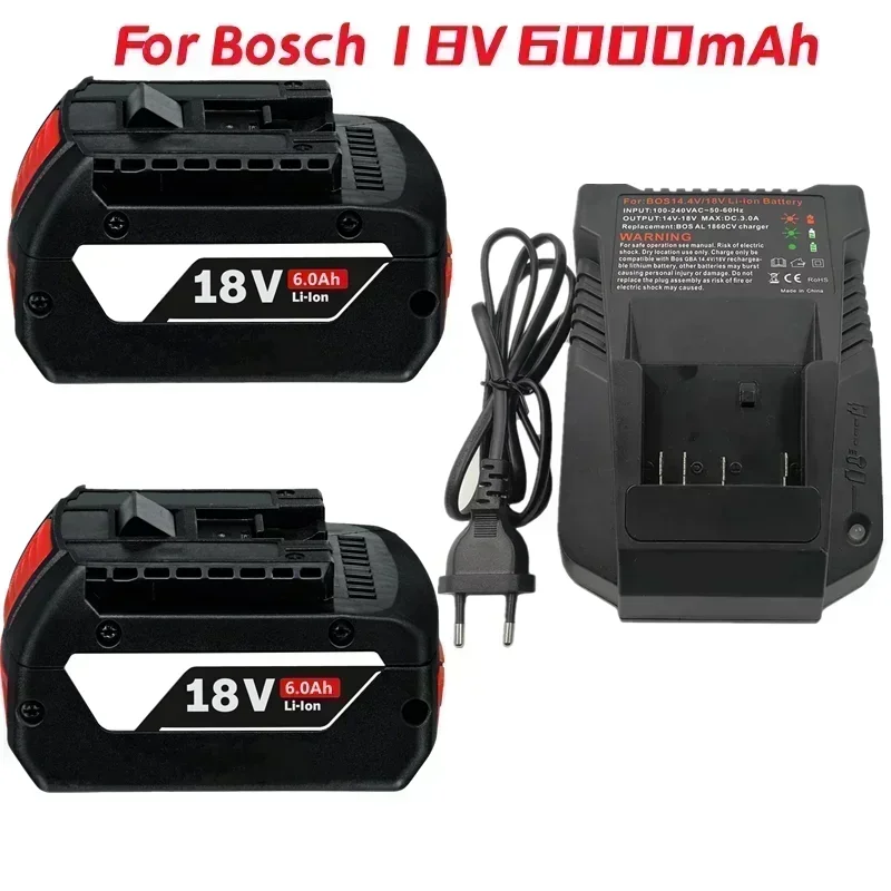 1-3PSC 18V Batterij Voor Bosch GBA 18V 6.0Ah Lithium BAT609 BAT610G BAT618 BAT618G 17618-01 BAT619G BAT622 SKC181-202L + lader