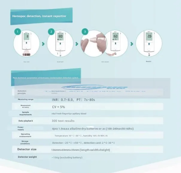 Handheld POCT Blood coagulation meter sysmex coagulation analyzer inr test for Human