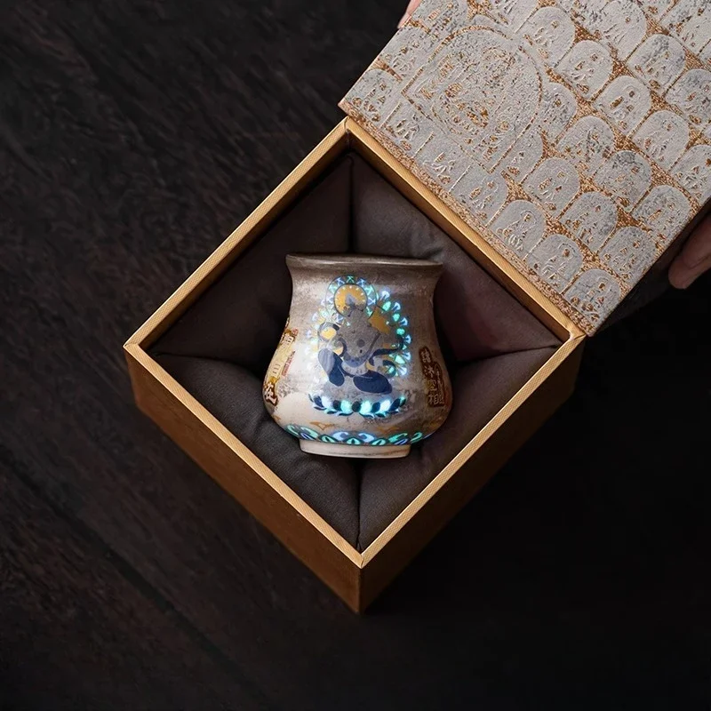 Firewood Burning Handmade Dunhuang Wuxiang Buddha Series Merchandise Teacups for Personal Home Gift High-end Special  Master Cup