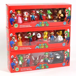 6 teile/satz Super Mario Bros Anime Abbildung Modell Cartoon Puppen Spiel Charakter Sammeln Puppen Action Spielzeug Desktop Dekoration Geschenk