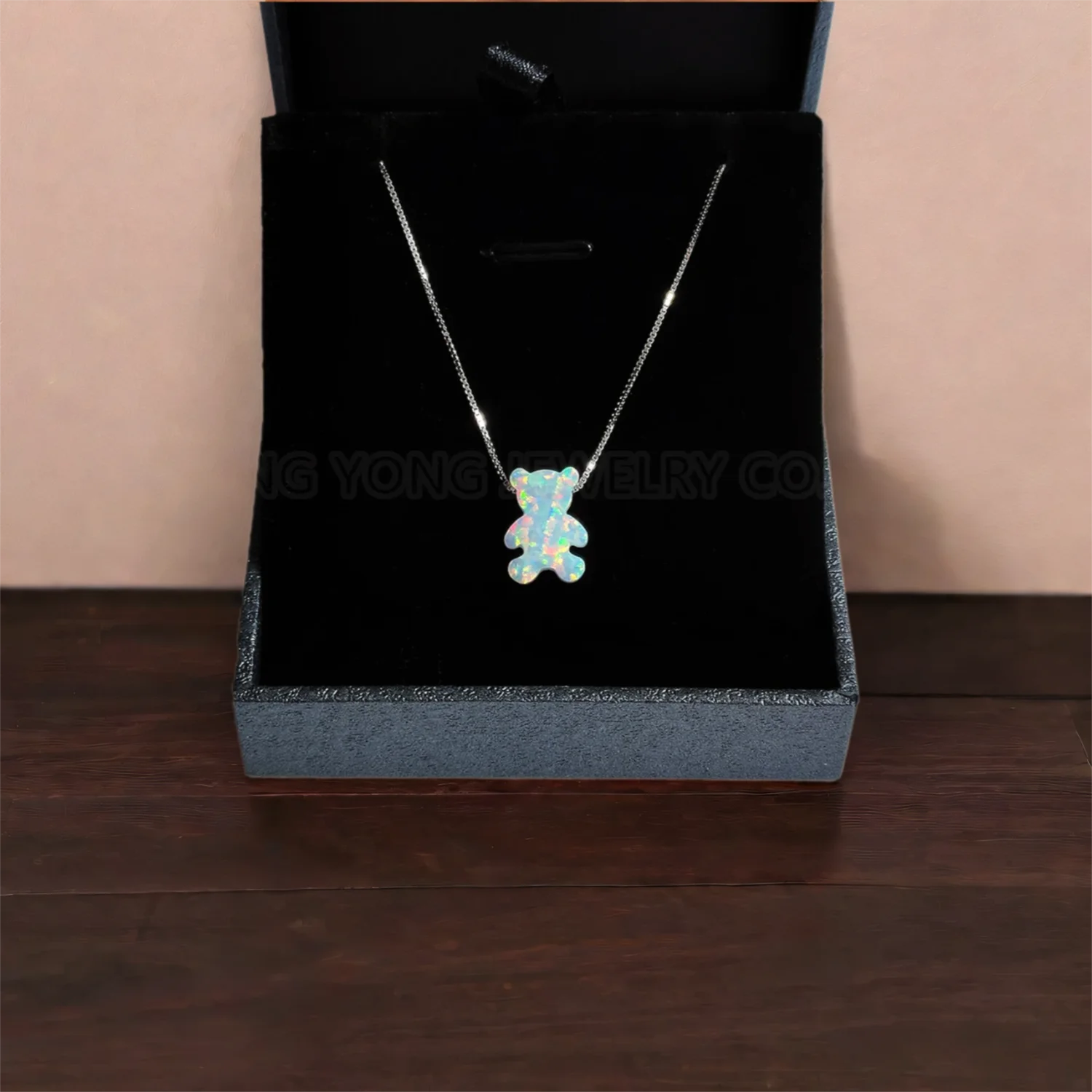 Cute Animal Necklace for Woman Man 18k Gold/White Gold Plated Opal Necklace Sterling Silver
