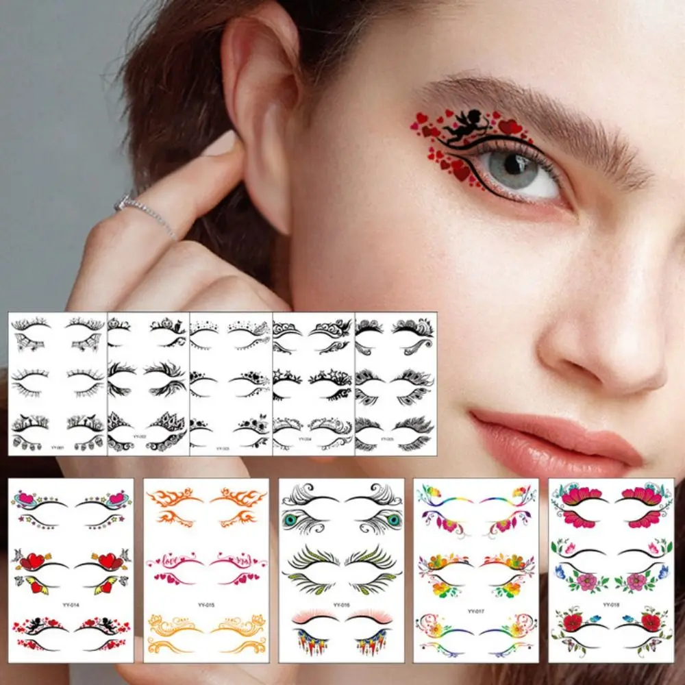 Waterproof and Sweat-proof Eye Tattoo Stickers European Style Rice Paper Material Disposable Tattoo Stickers Color Brow Stickers