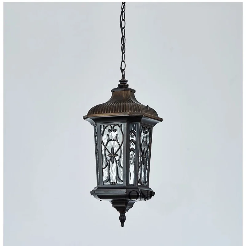 European Style Waterproof Outdoor Pendant Light for Garden Villa Corridor Terrace Sun Lamp Courtyard Lighting Decor