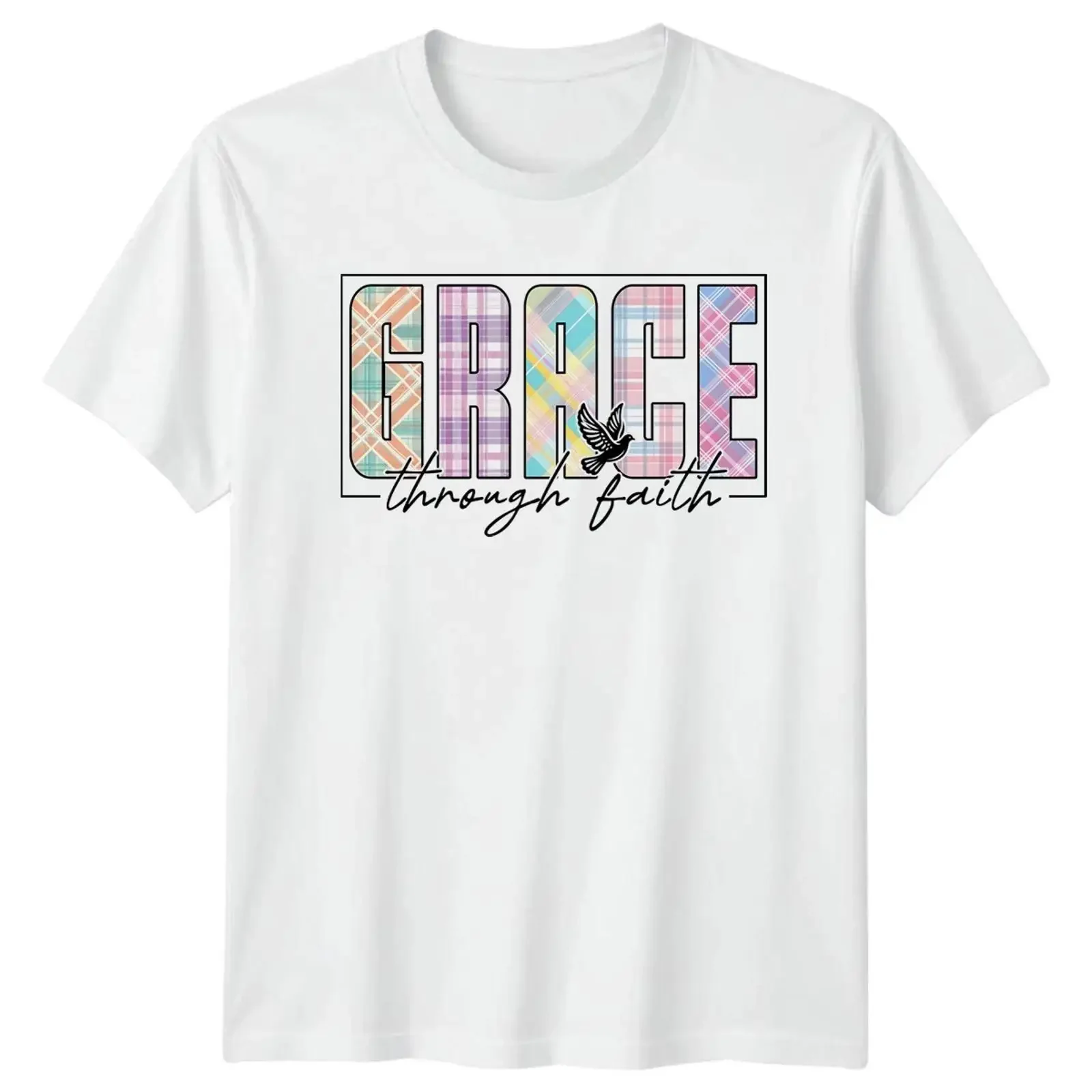 Gnade durch Glauben Damen T Shirt christlich religiös Geschenk für Sie vintage Washed fashion designer clothes Comfortable Soft