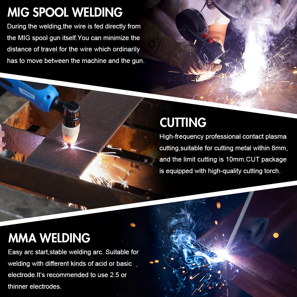 

ANDELI MCUT-40 High-Frequency Plasma Cutting Spool Gun Mig Welding MMA Multi-functional Welding Machine