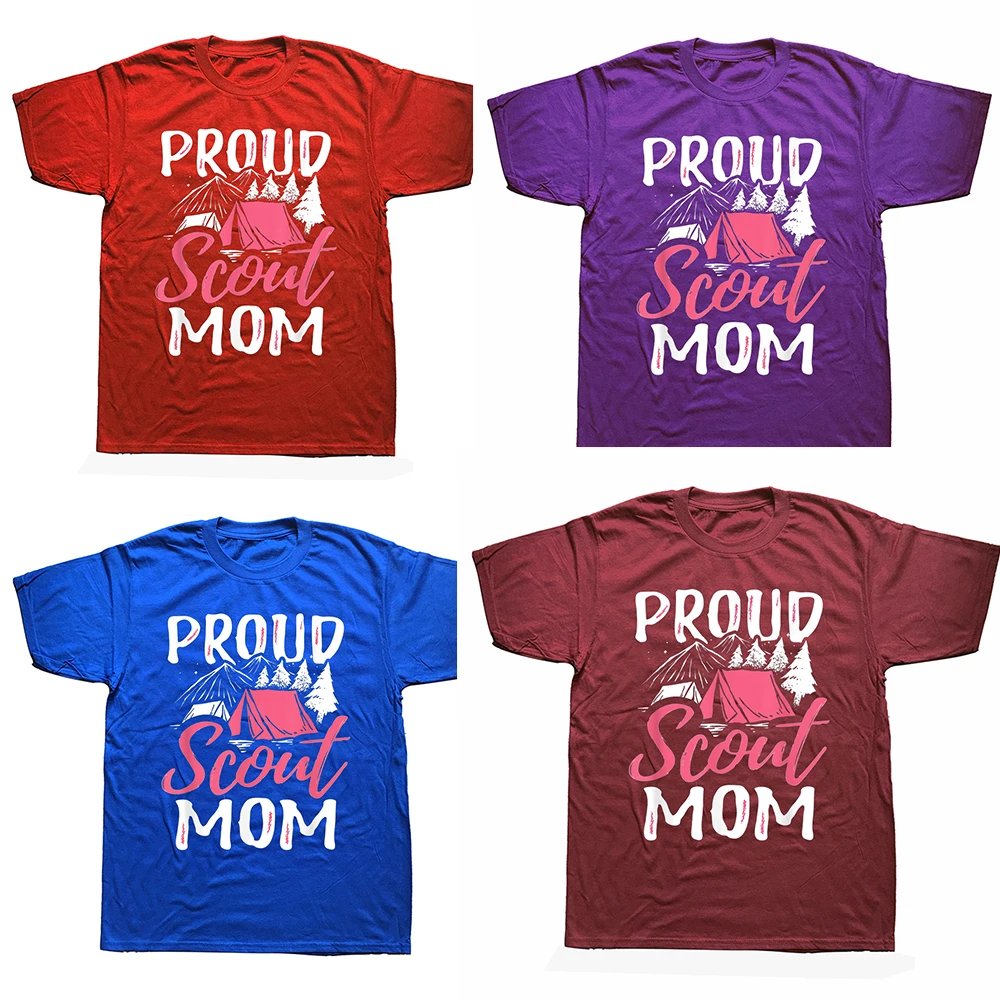 Funny Proud Scout Mom Scouting Leader Camping T Shirts Graphic Cotton Streetwear Short Sleeve Birthday Gifts Summer T-shirt