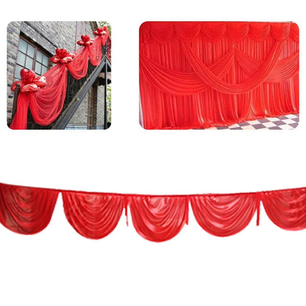 Wedding Decorate Event Party Stage Smooth Panel Top Table Arch DIY Ice Silk Backdrop Curtain Photograph Stage Closing Background