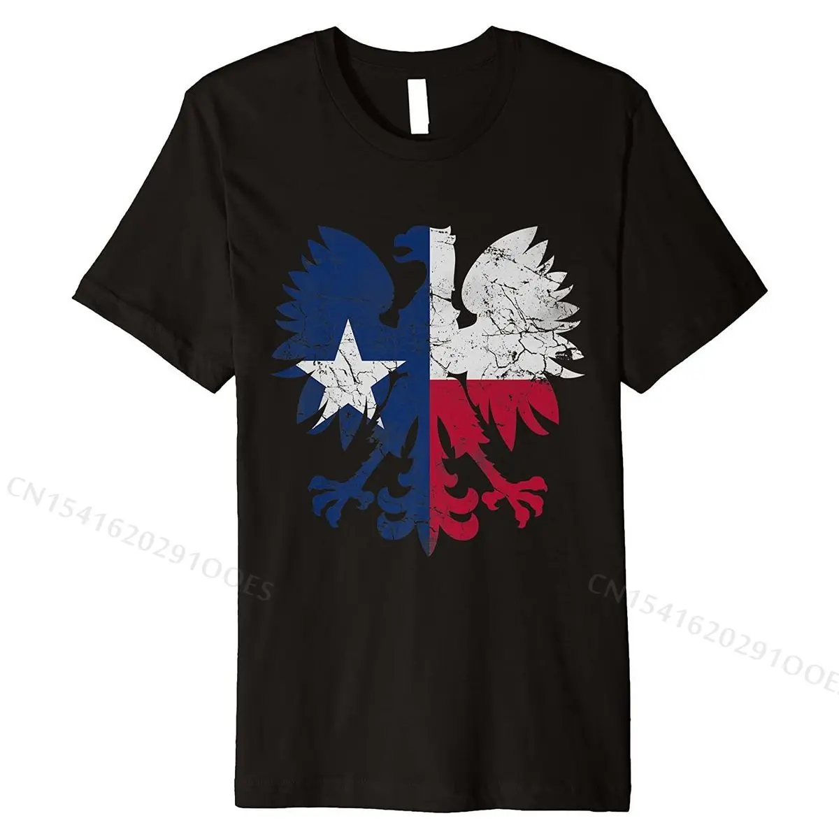 Texas Flag Polish Eagle Poland Shirt Crazy Tees for Men New Design Cotton T Shirt Normal