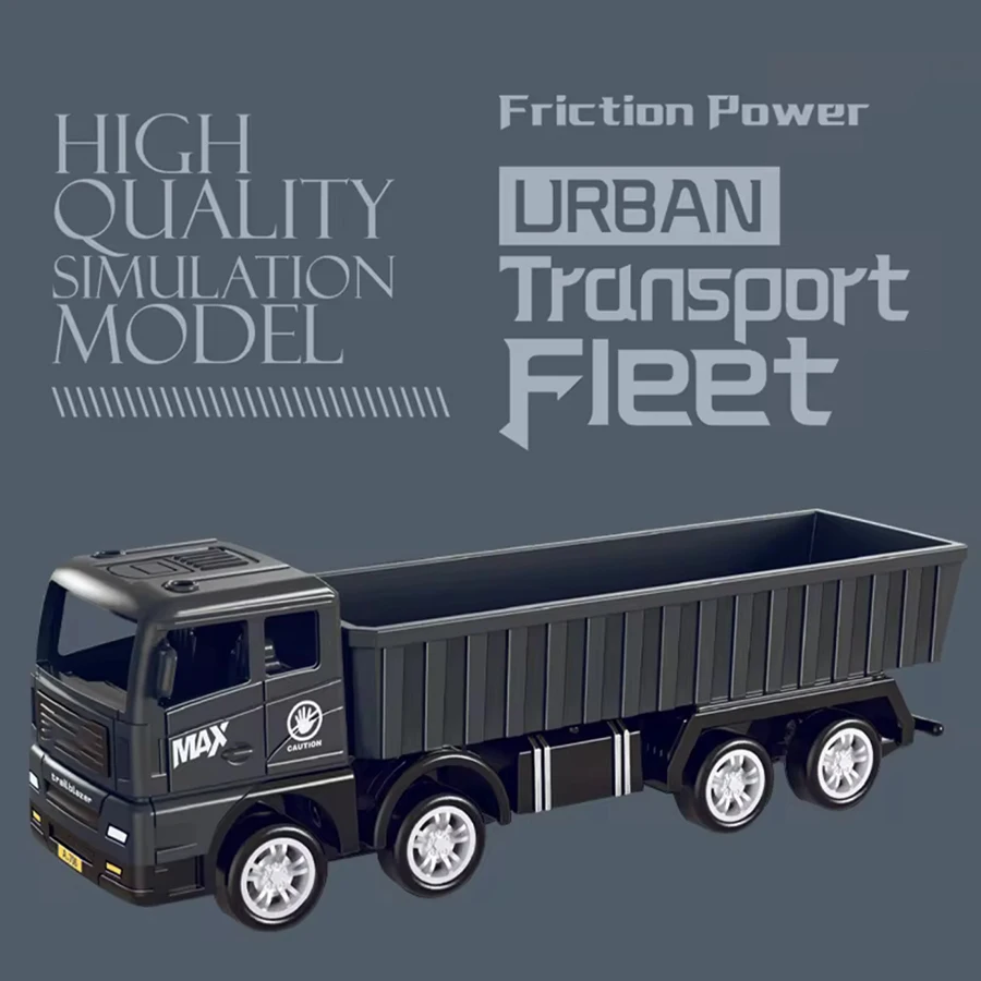 1pcs/Simulation Transporter Container Truck Freight Vehicle Children Kids Pull Back Car Model Educational Toys for Boy Game Gift