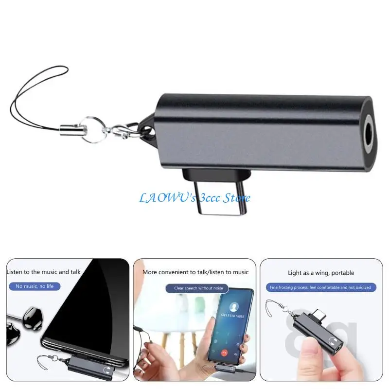 

Y8AD Type C to 3.5mm Auxs Adapter Earphone USB C Headphones Adapter 3.5 Jacks Sound Adapter for Phone 16 15