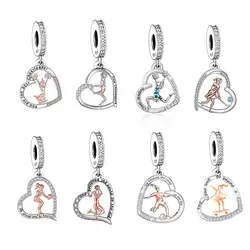 Fit Original Pan Charm Bracelet 925 Silver Gymnastics Cheerleading Cheerleader Bead For Making Women Birthday Berloque 2025 DIY