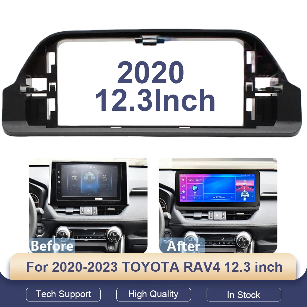 

For 2020 TOYOTA RAV4 12.3 inch 2 Din Car radio Android frame Kit Center fascia cable video harness adapter canbus box