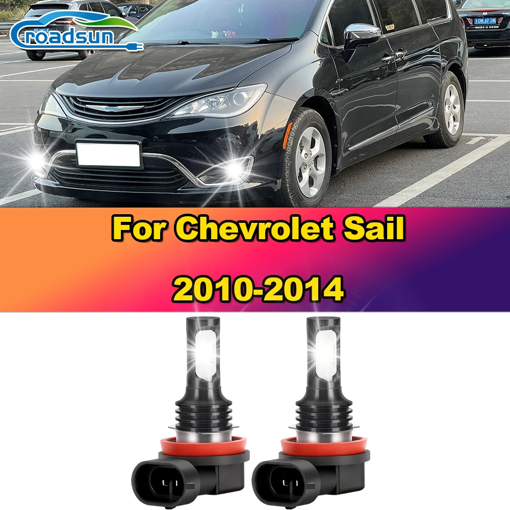 

2Pcs 12000LM H11 LED Fog Lights Bulbs 6000K White Wireless Car Fog Lamps 12V For Chevrolet Sail 2010 2011 2012 2013 2014