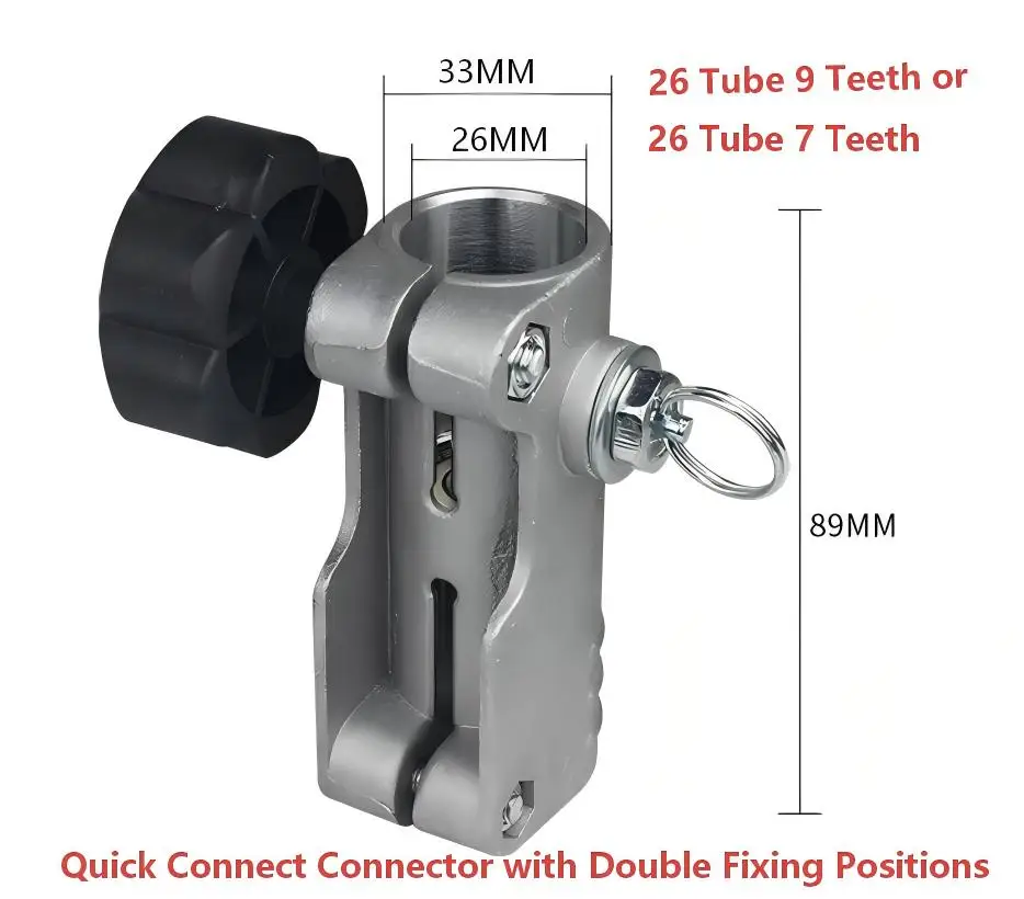 Quick Connect Joint & Extension Shaft for Backpack Brush Cutter，26 Tube 9 Teeth /7 Teeth Connector, Operating Shaft,1pcs